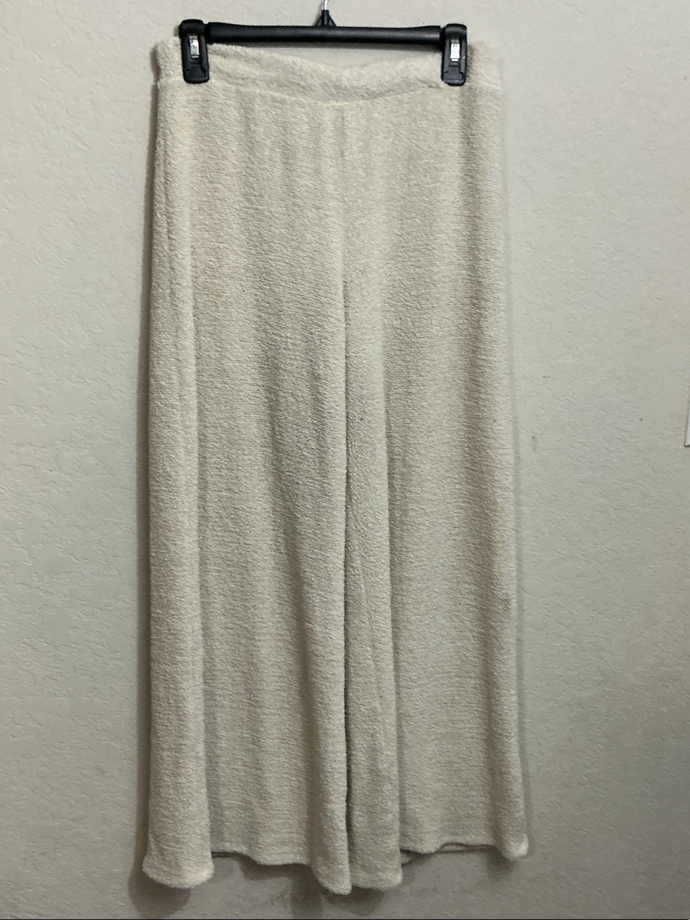 🤍 SABORA Cream Fuzzy Knit Wide Leg Lounge Pants 🤍